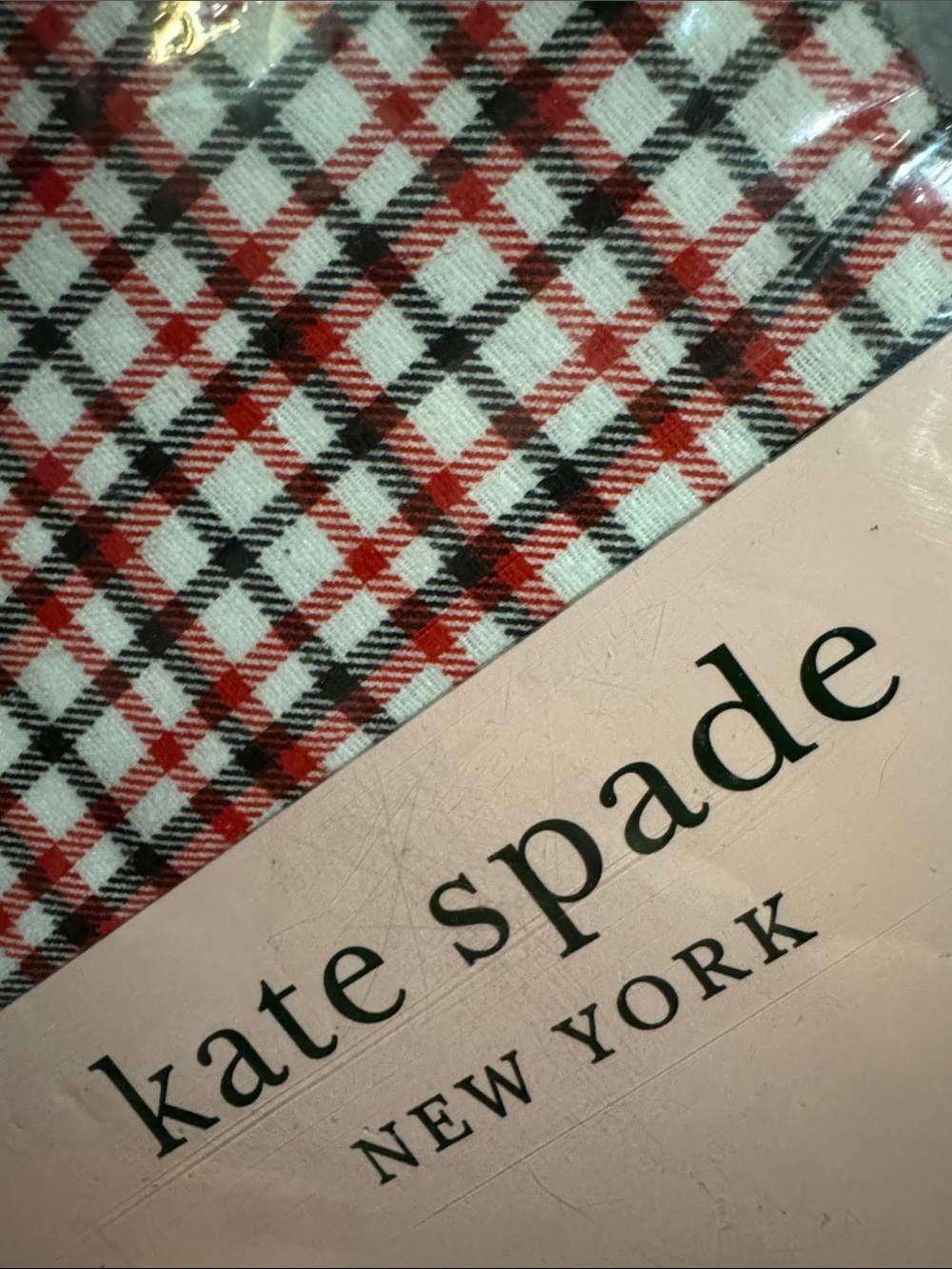 kate spade Red, Black & White Plaid flannel sheets